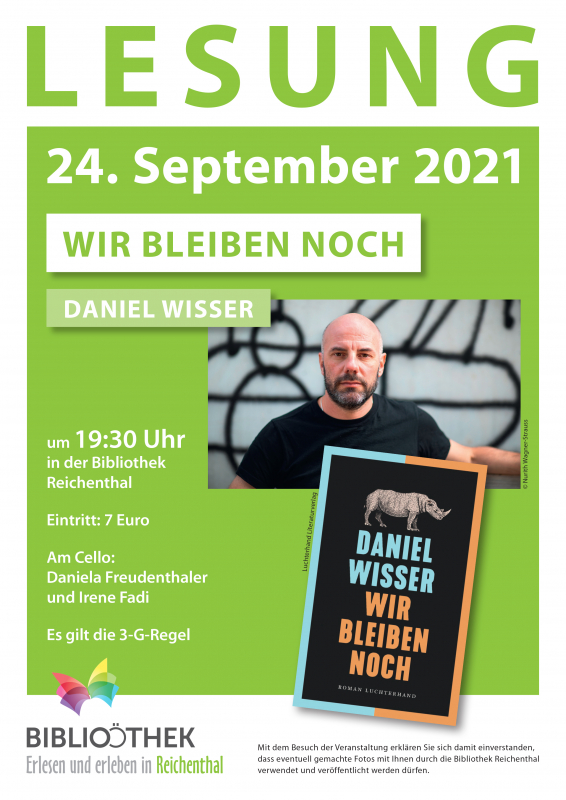 Plakat Lesung mit Daniel Wisser