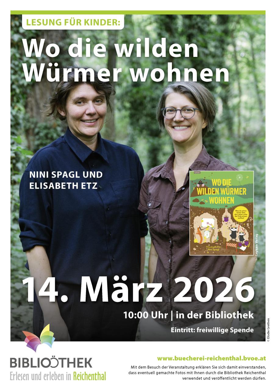 Lesung für Kinder "Wo die wilden Würmer wohnen!